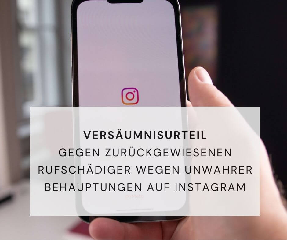 Versäumnisurteil Unwahre Tatsachenbehauptungen Meinungsfreiheit Instagram Rufschädigung