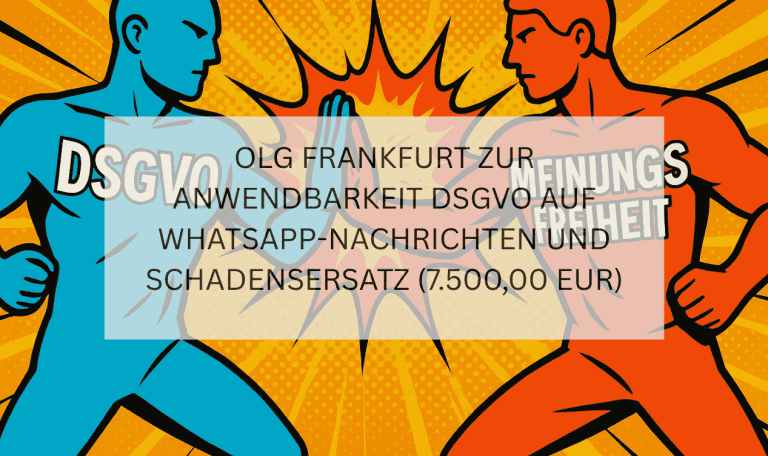 DSGVO vs. Meinungsfreiheit Comic-Bild, zwei Figuren