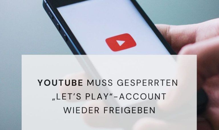 Für unseren Mandaten, einen bekannten Let’s Play-Youtuber, haben wir erfolgreich eine Reaktivierung seines Youtube-Nutzer-Accounts erwirkt, nachdem dieser unzulässig gesperrt wurde.