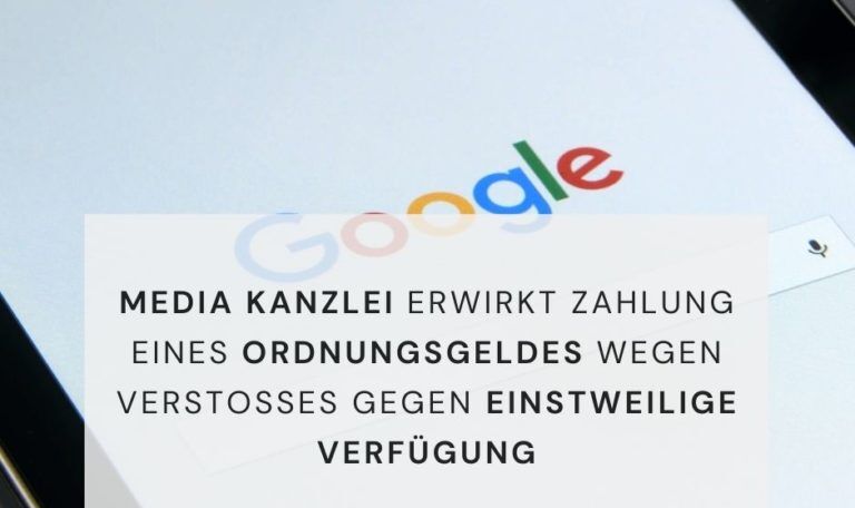Ordnungsgeld, einstweilige Verfügung, Media Kanzlei