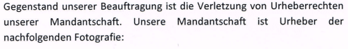 Sievers & Kollegen Abmahnung Fotorechte Urheberrecht