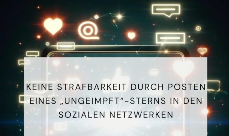 ungeimpft stern in sozialen netzwerken