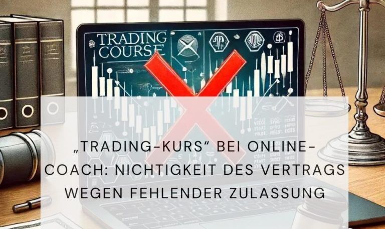 Nichtigkeit Vertrag, fehlende Zulassung, Coaching