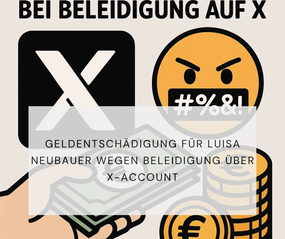 geldentschädigung auf X für Luisa Neubauer
