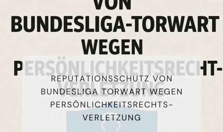 Reputationsschutz von Bundesliga Torwart wegen Persönlichkeitsrechtsverletzung