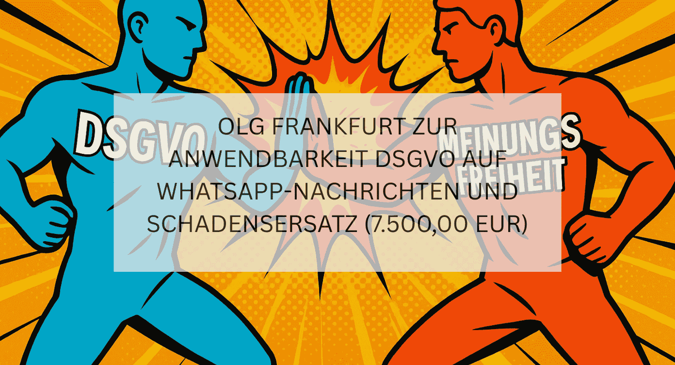 DSGVO vs. Meinungsfreiheit Comic-Bild, zwei Figuren
