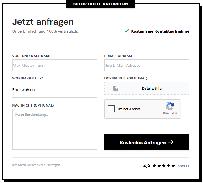 Formular Erstkontakt