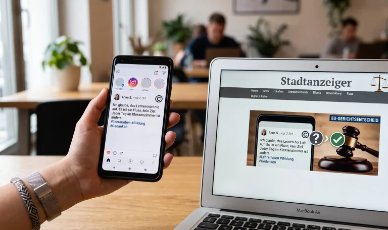 Social Media Beitrag Urheberrecht